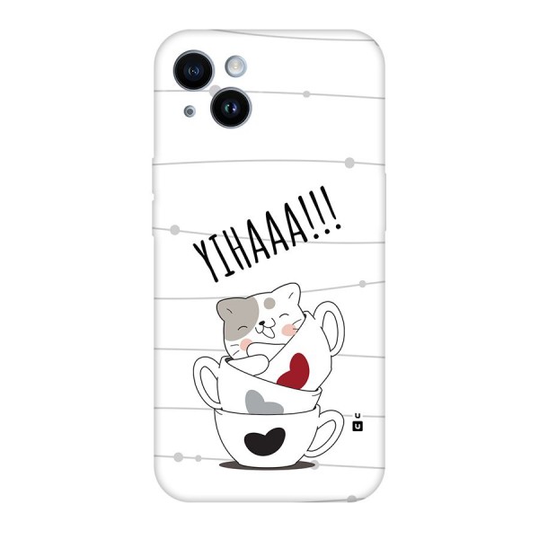 Cute Cat Cup Back Case for iPhone 14